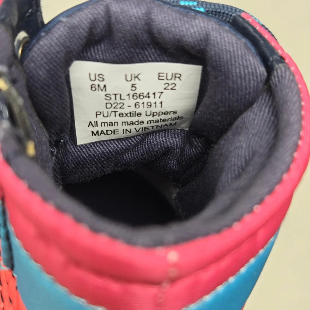 Sperry Toddler Saltwater Duck Boots Navy Pink Blue STL166417 Size 6M